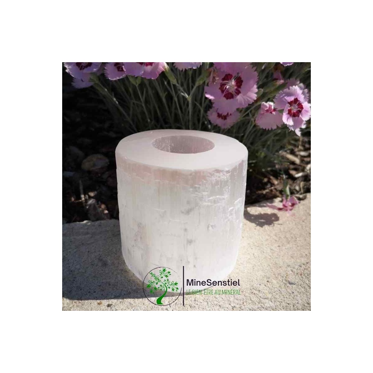 Bougeoir Brut en Sélénite
