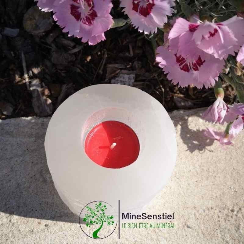 Bougeoir Brut en Sélénite