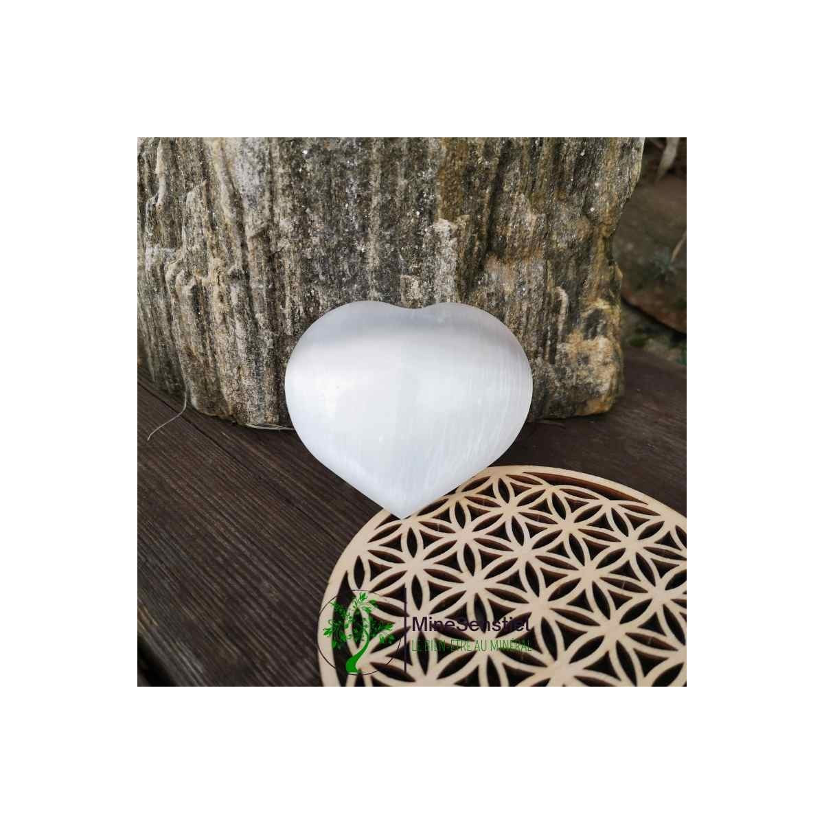 Cœur en Sélénite 6 cm