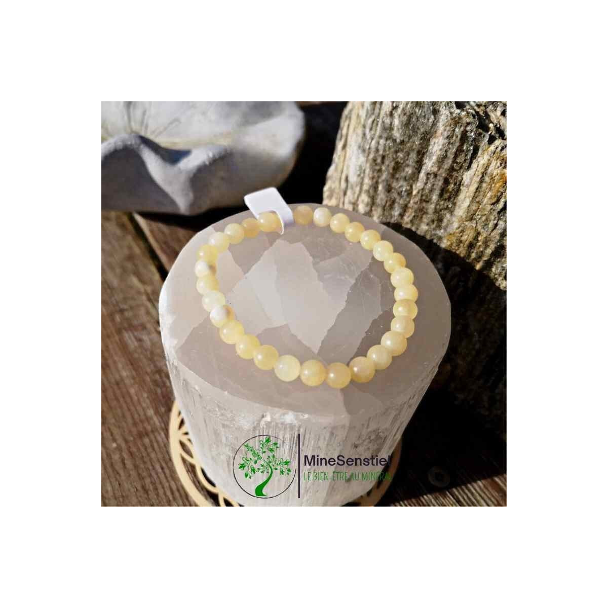 Bracelet calcite jaune fin