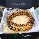 Bracelets duo en Œil de Tigre pour Elle et Lui - Cadeau de protection et confiance en soi