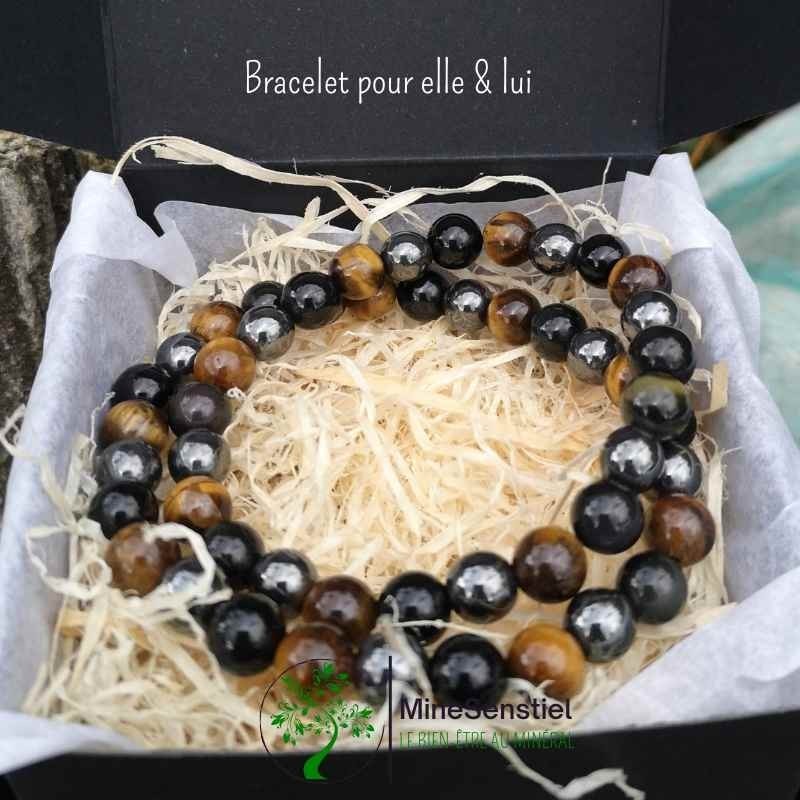 Bracelets duo Triple Protection pour Elle et Lui - Cadeau de protection