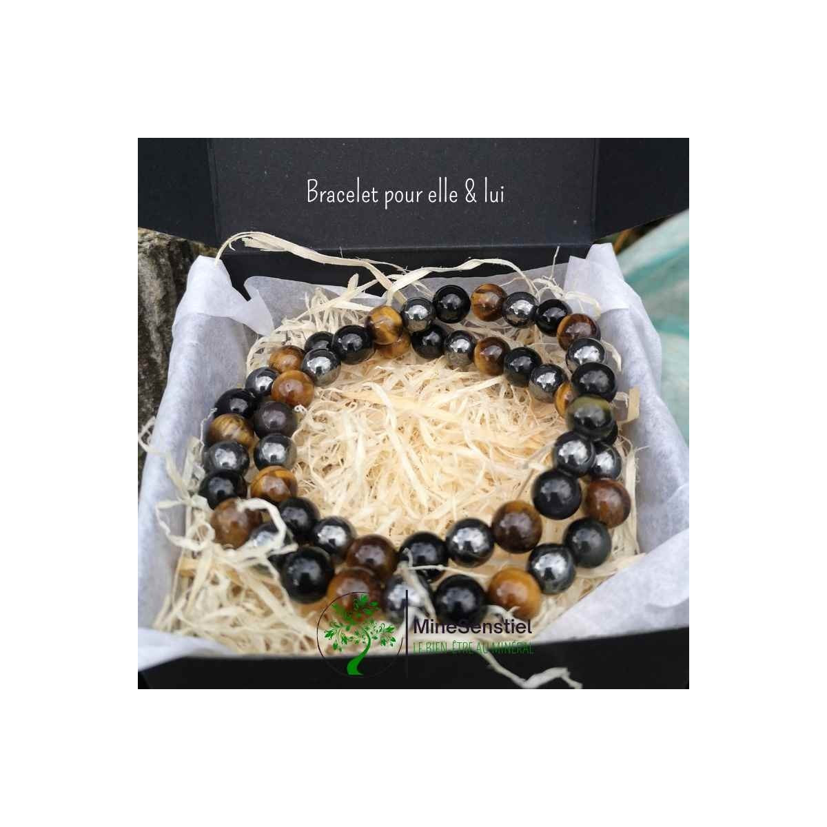 Bracelets duo Triple Protection pour Elle et Lui - Cadeau de protection