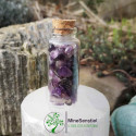 Mini Cristaux d'améthyste avec Fiole en Verre de 30ml - Elixir de cristaux - Eau de lune