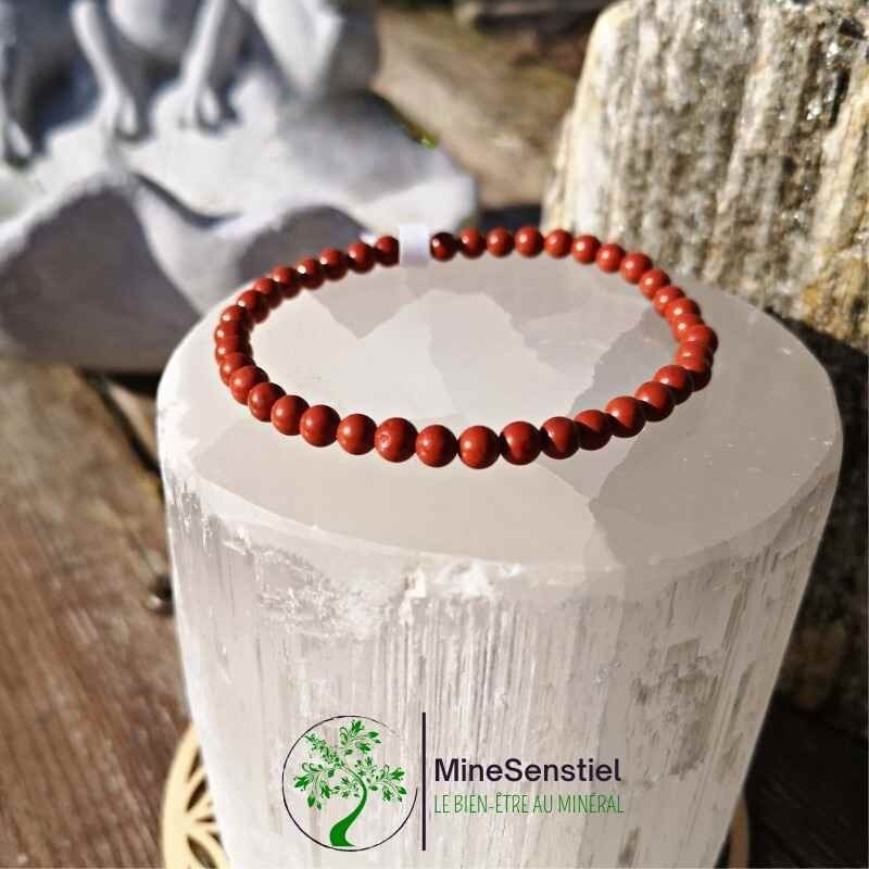 Bracelet jaspe rouge 4mm