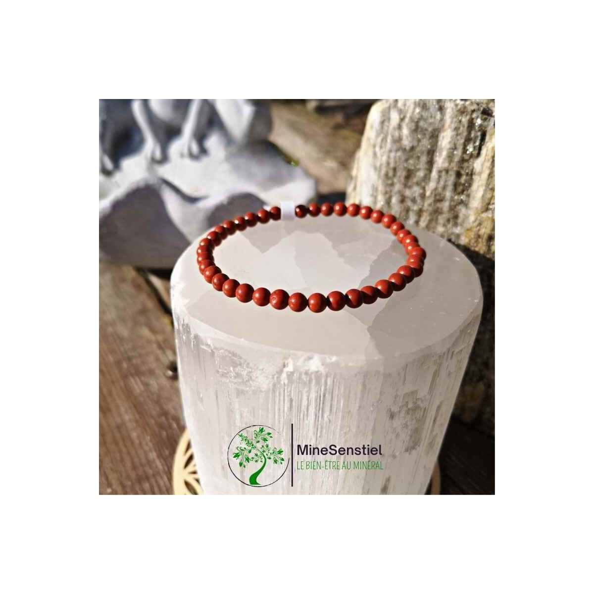 Bracelet jaspe rouge 4mm