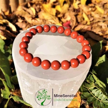 Bracelet jaspe rouge 8mm