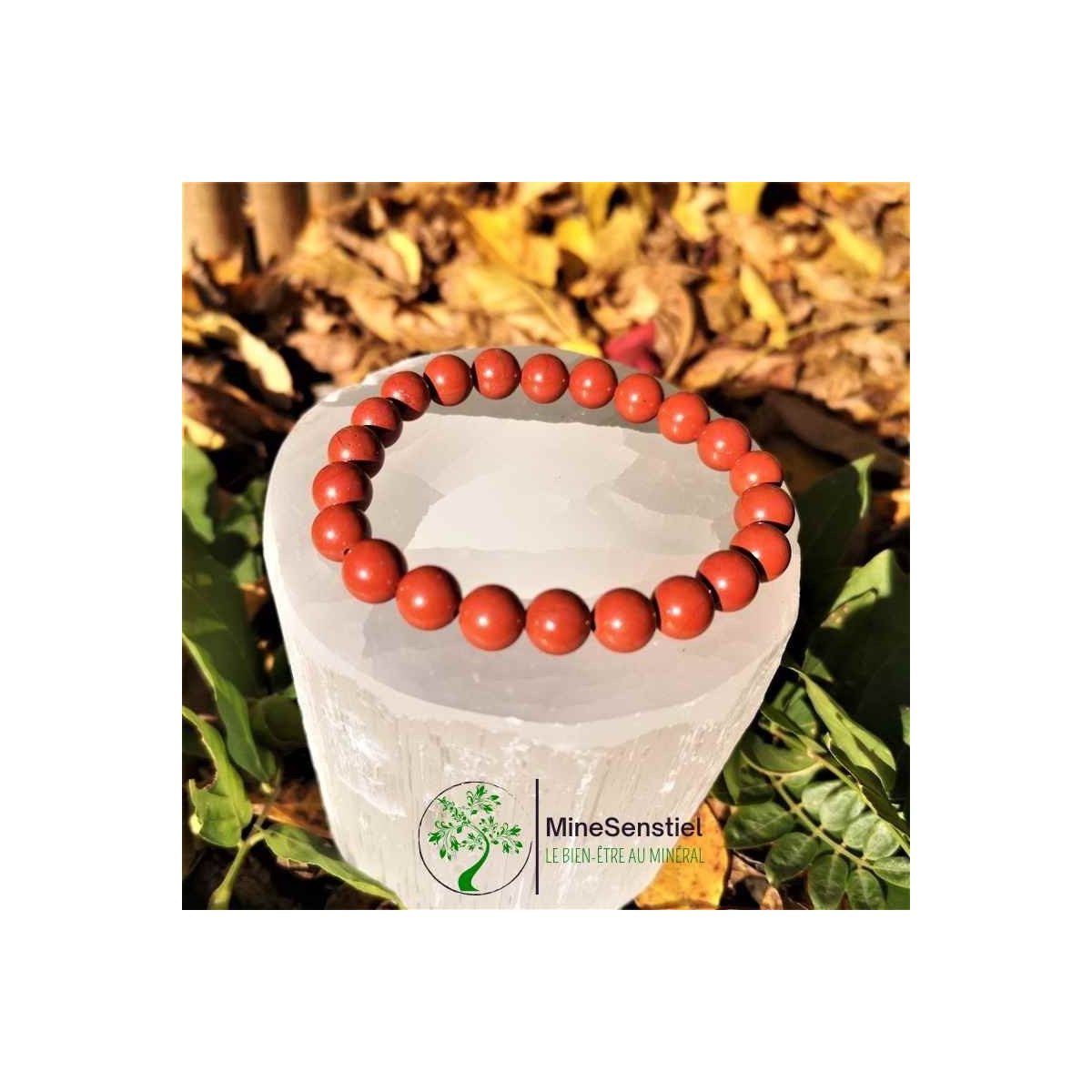 Bracelet jaspe rouge 8mm