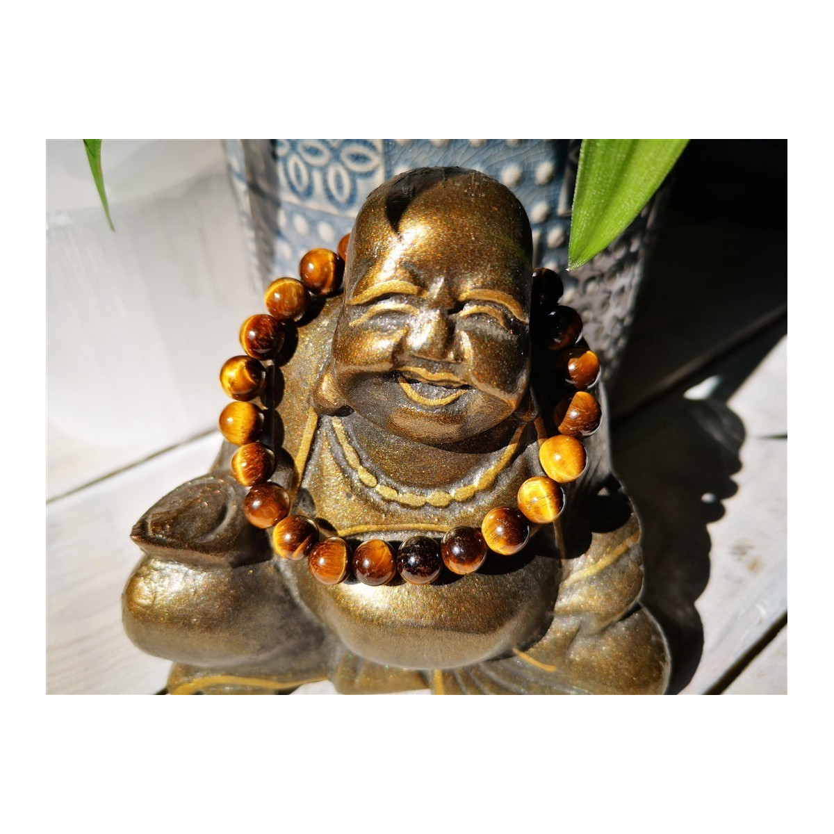 bracelet oeil de tigre bouddha 8mm