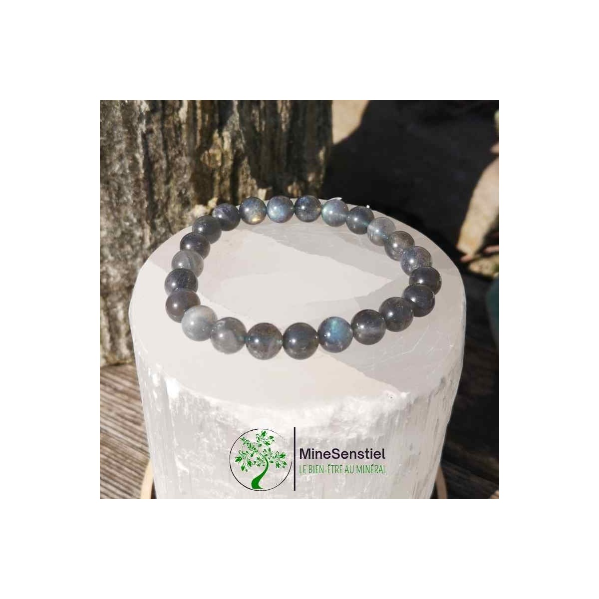 Bracelet labradorite boule 8mm