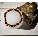 bracelet oeil de tigre 8mm sélénite et bouddha