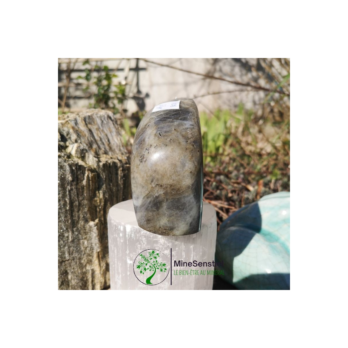 Forme libre labradorite bleue rose