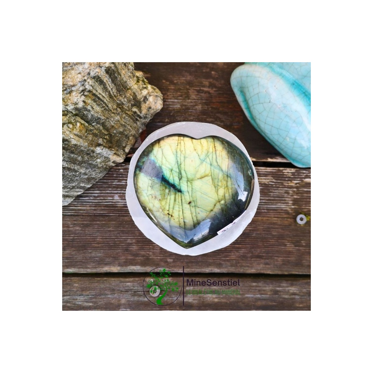 Coeur labradorite doré