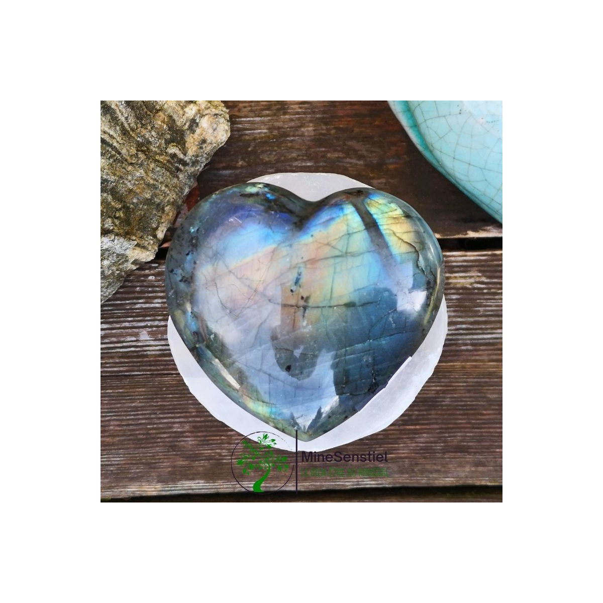 Coeur labradorite multicolore