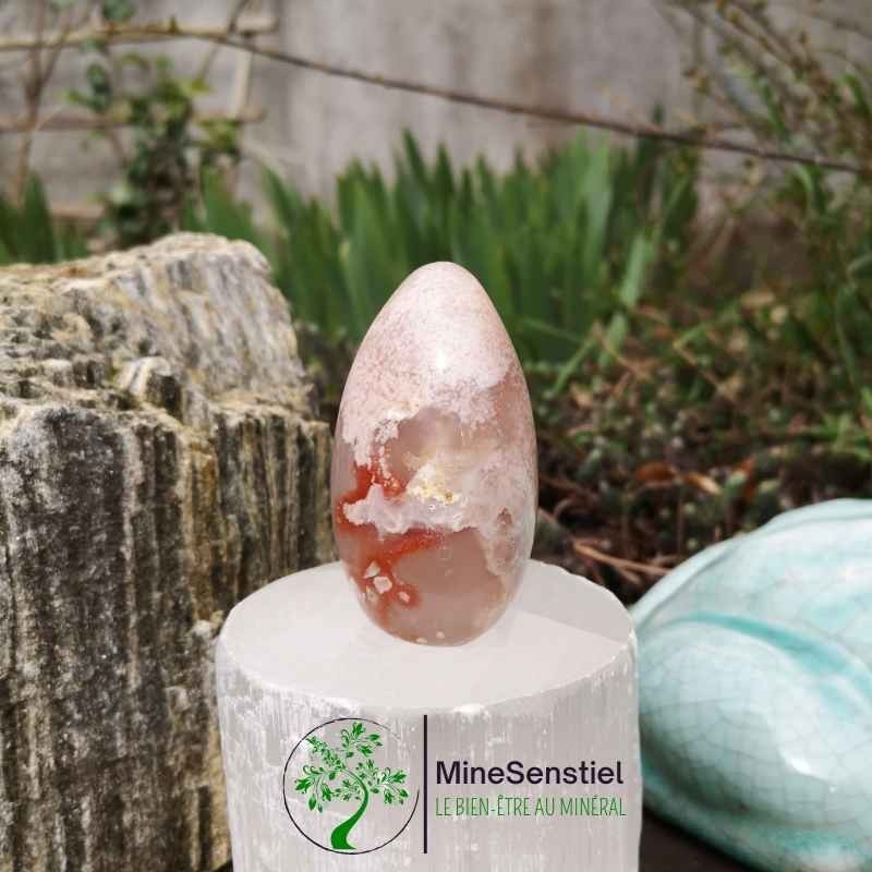 Forme libre agate fleur de cerisier