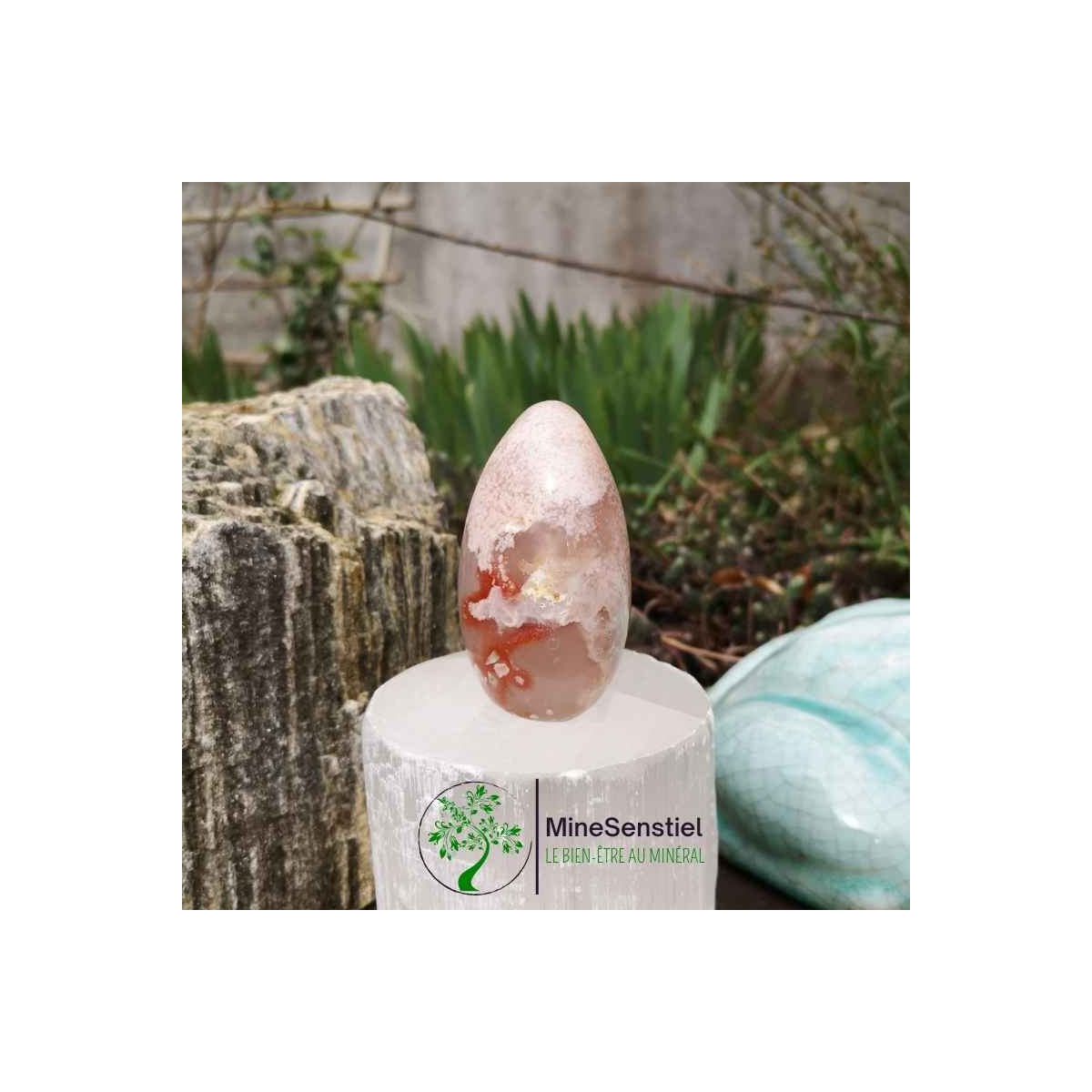 Forme libre agate fleur de cerisier