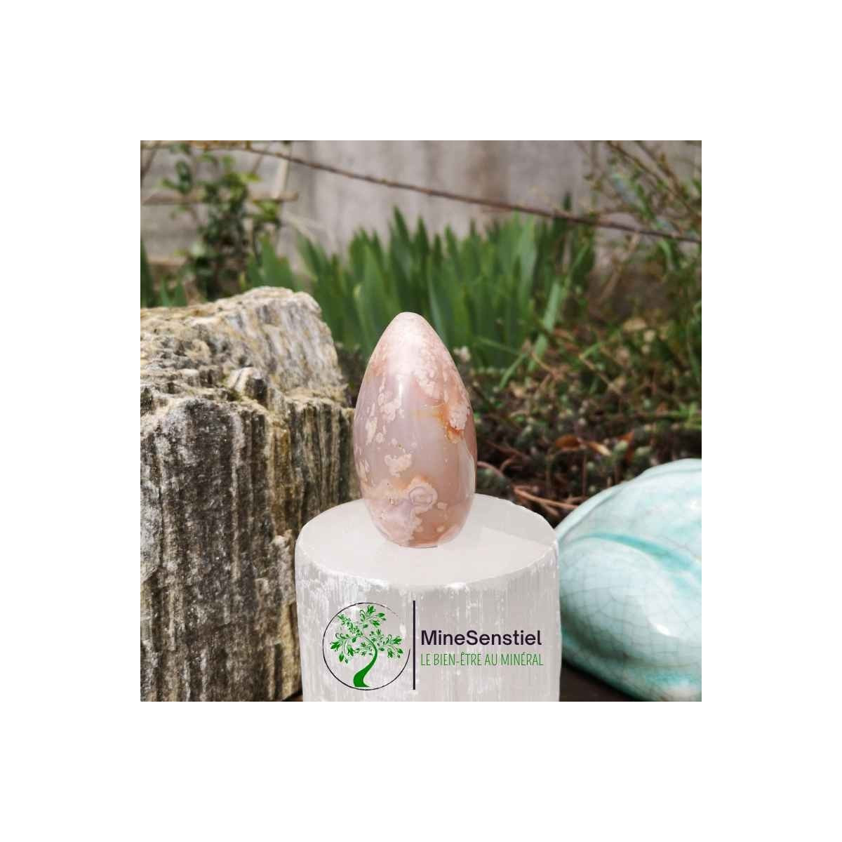 Forme libre agate fleur de cerisier