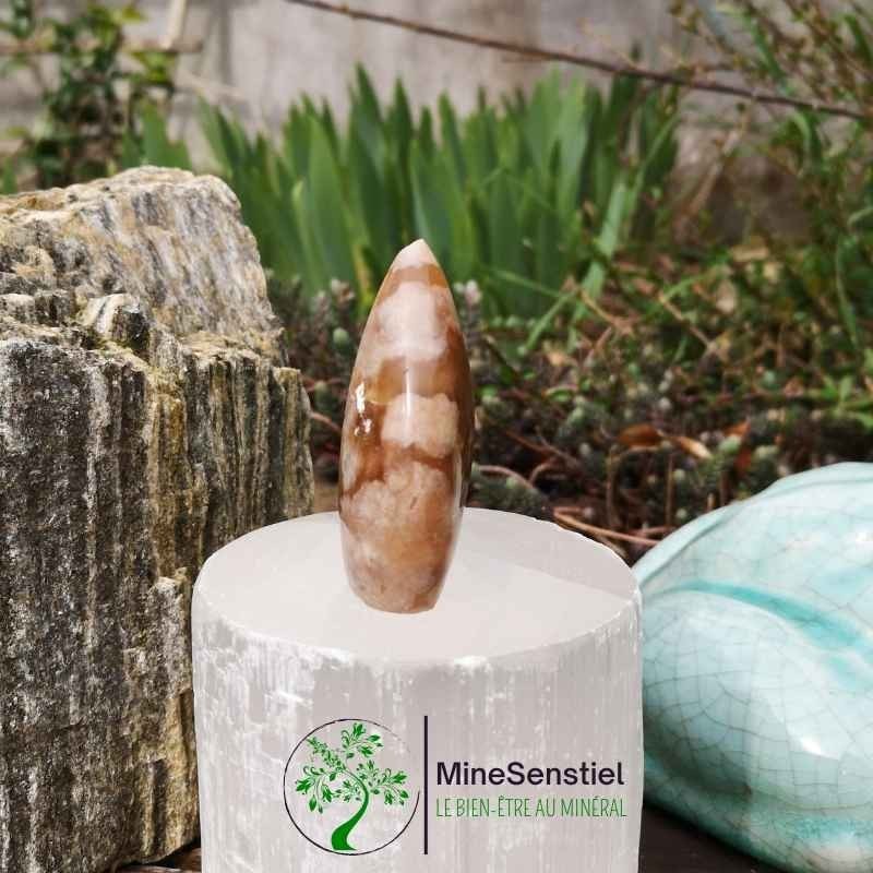 Forme libre agate fleur de cerisier
