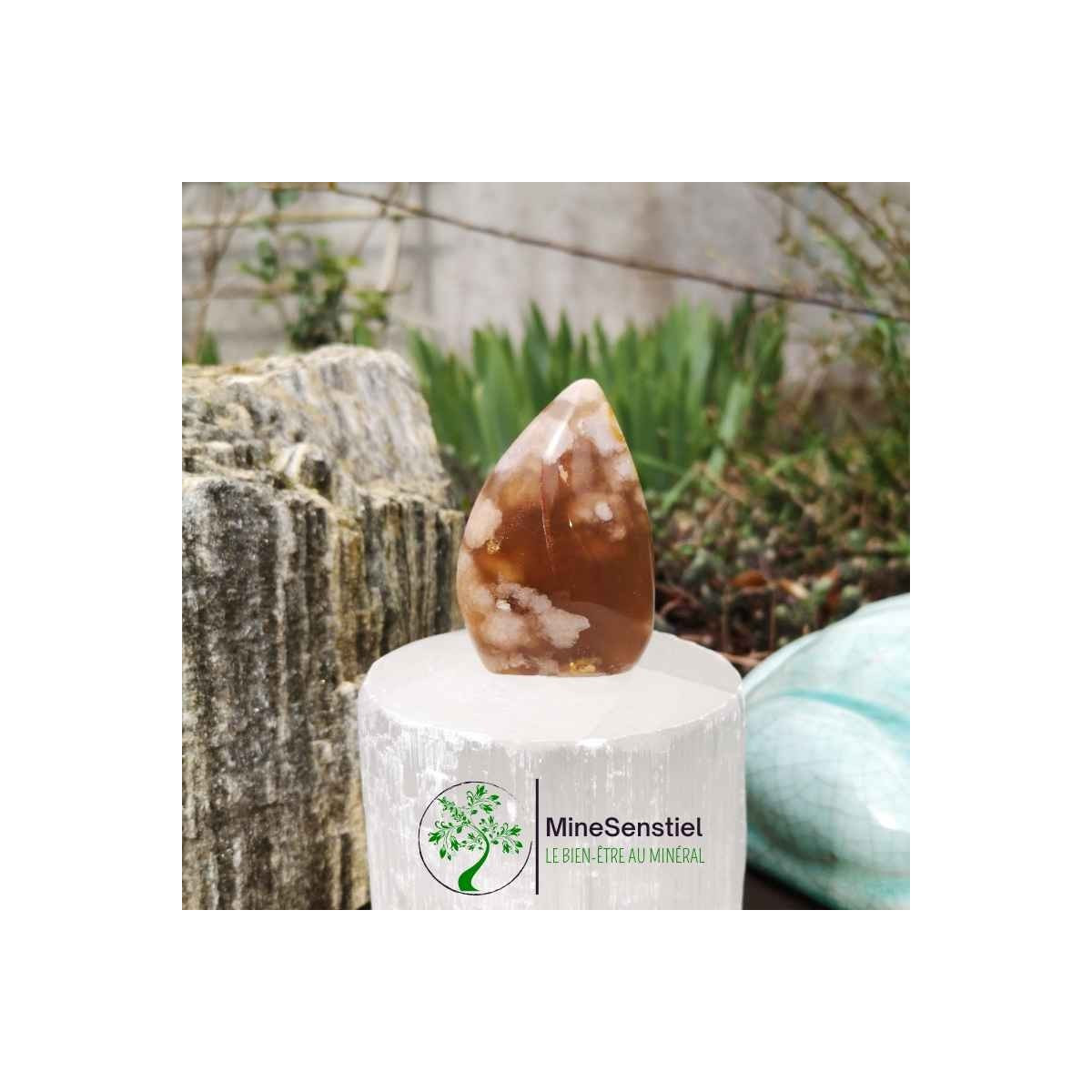 Forme libre agate fleur de cerisier