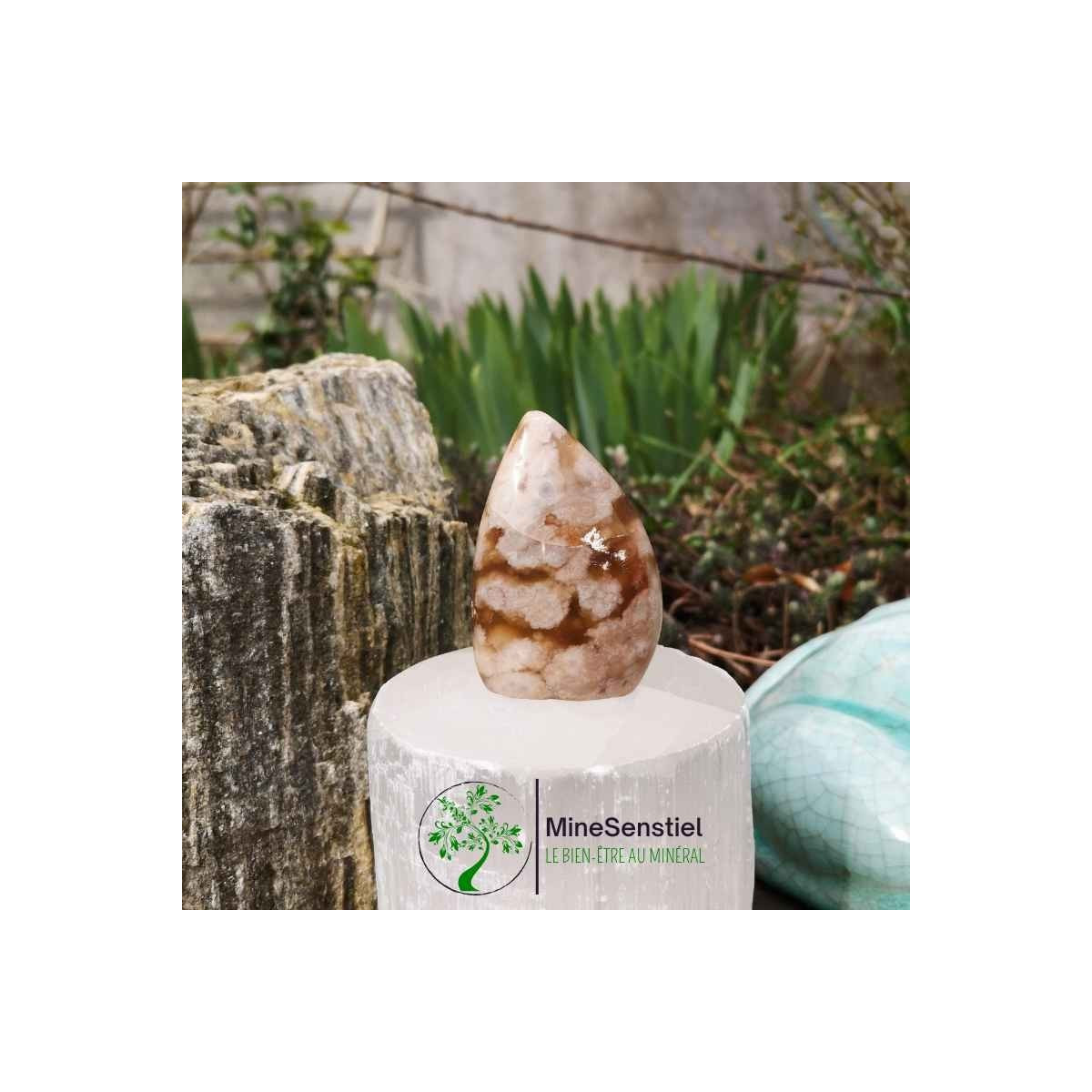 Forme libre agate fleur de cerisier