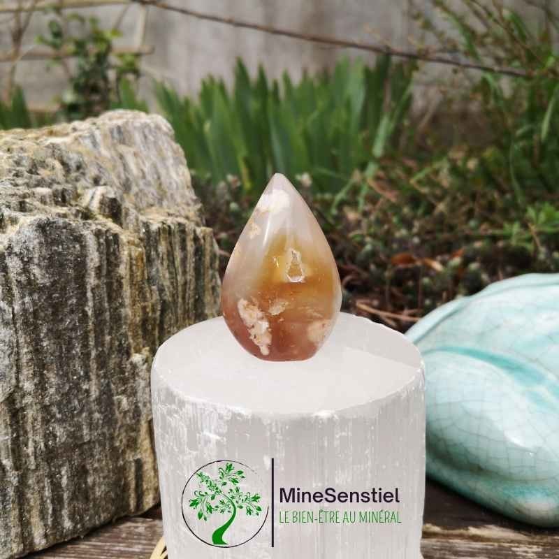 Forme libre agate fleur de cerisier