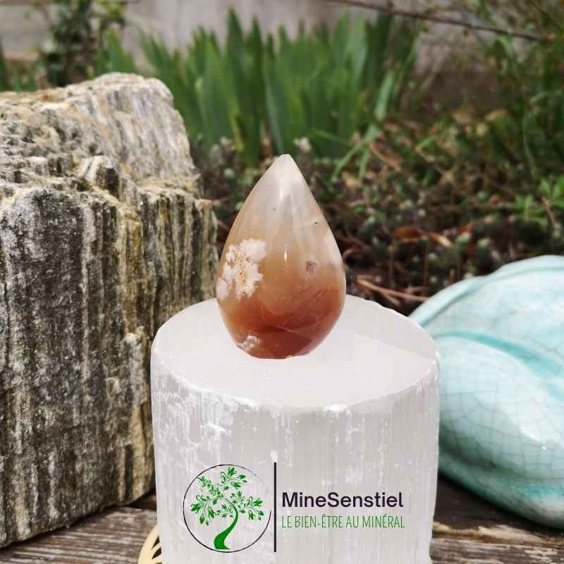 Forme libre agate fleur de cerisier