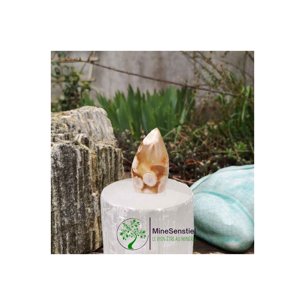 Forme libre agate fleur de cerisier