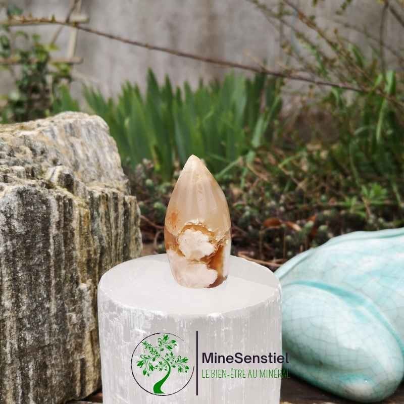 Forme libre agate fleur de cerisier