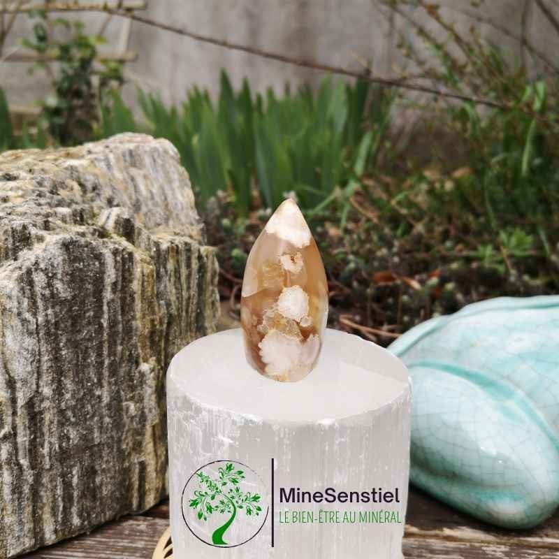 Forme libre agate fleur de cerisier