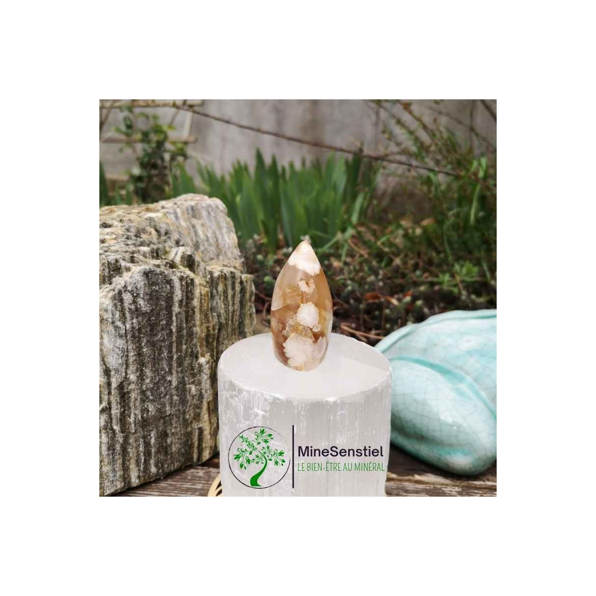 Forme libre agate fleur de cerisier