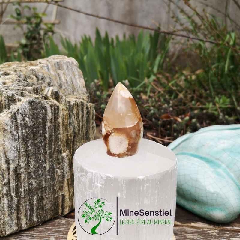 Forme libre agate fleur de cerisier