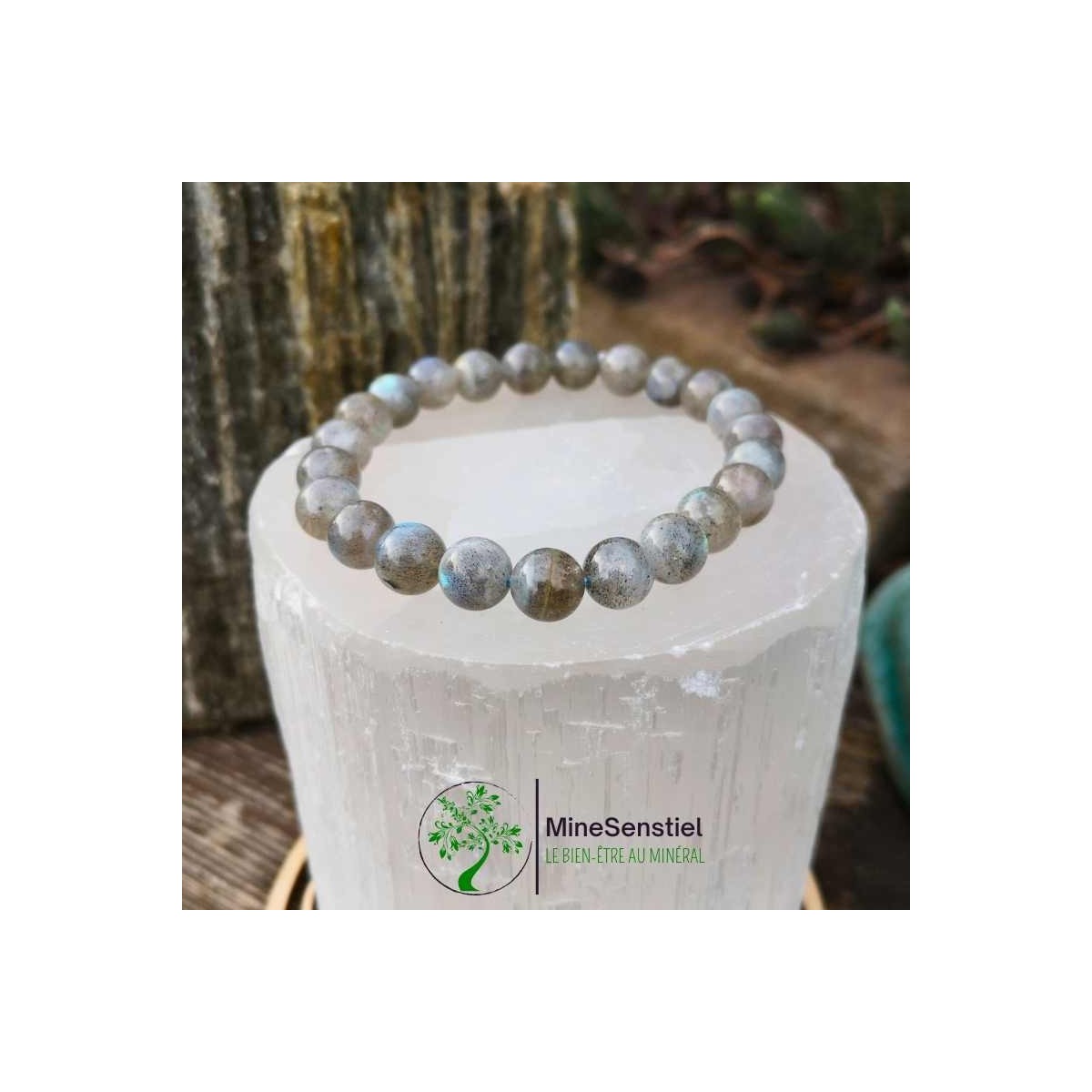 Bracelet labradorite boule 8mm