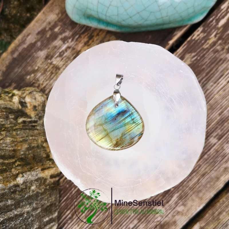Pendentif labradorite multicolore
