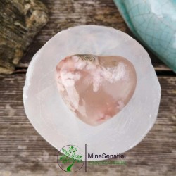 Coeur agate fleur de cerisier