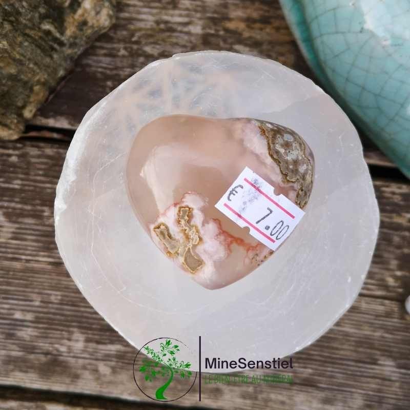 Cœur agate fleur de cerisier