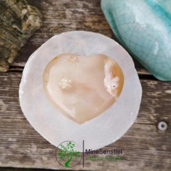 Coeur agate fleur de cerisier