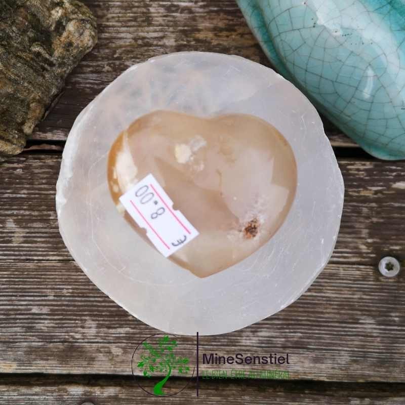 Cœur agate fleur de cerisier