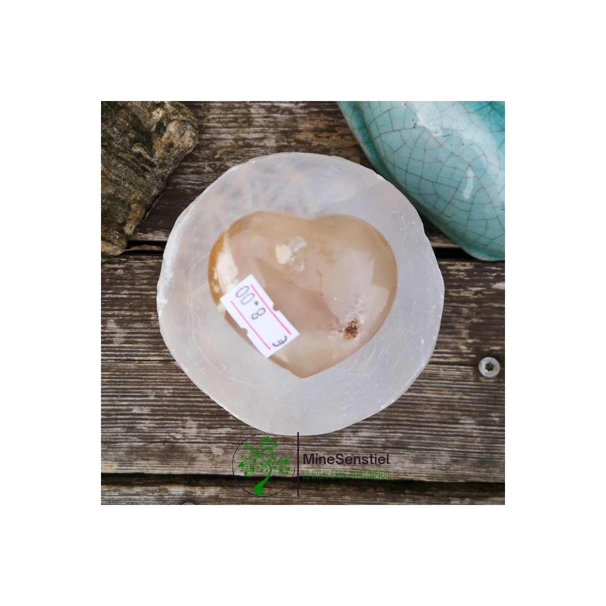 Cœur agate fleur de cerisier