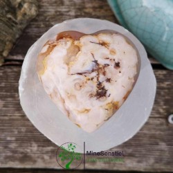 Coeur agate fleur de cerisier