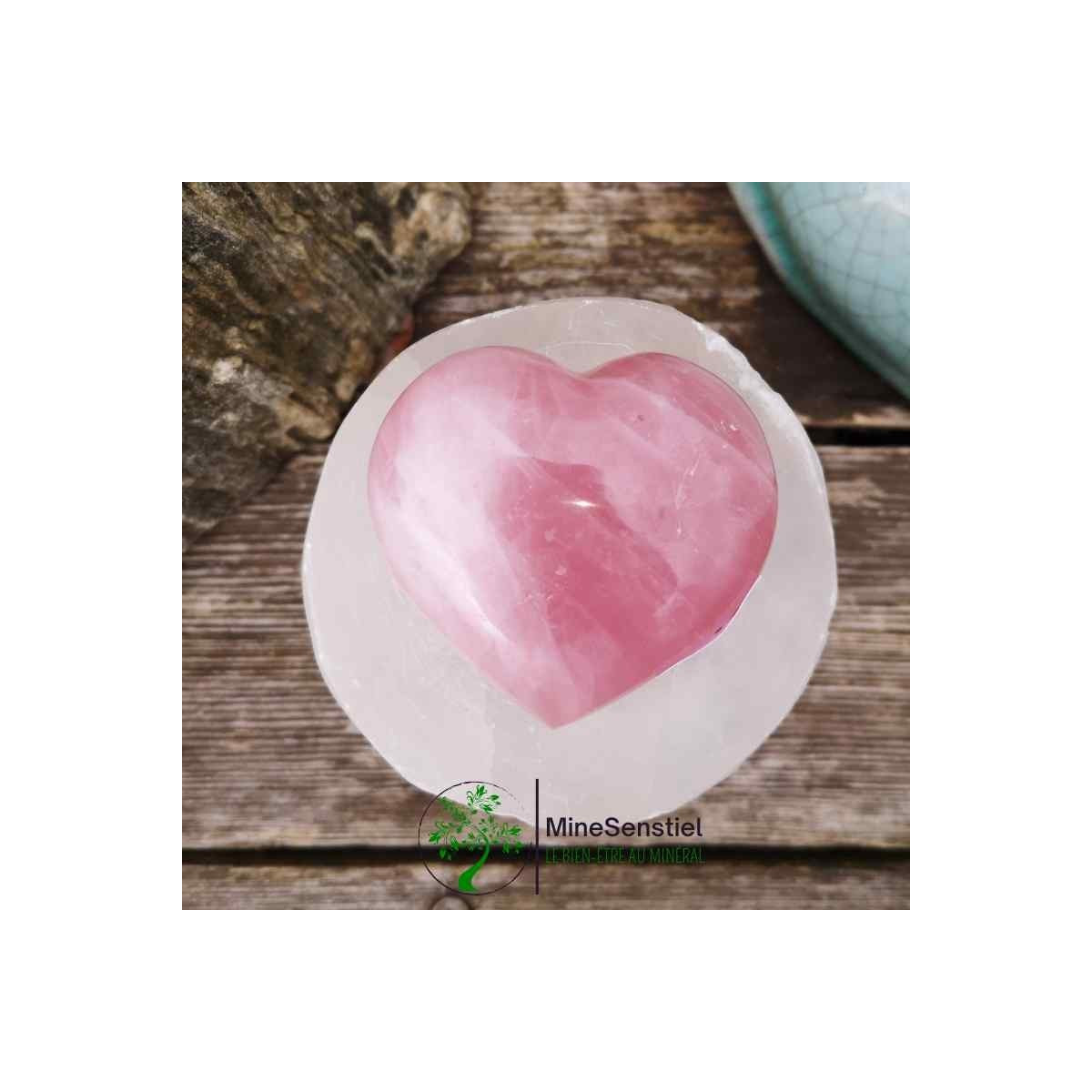 Coeur quartz rose