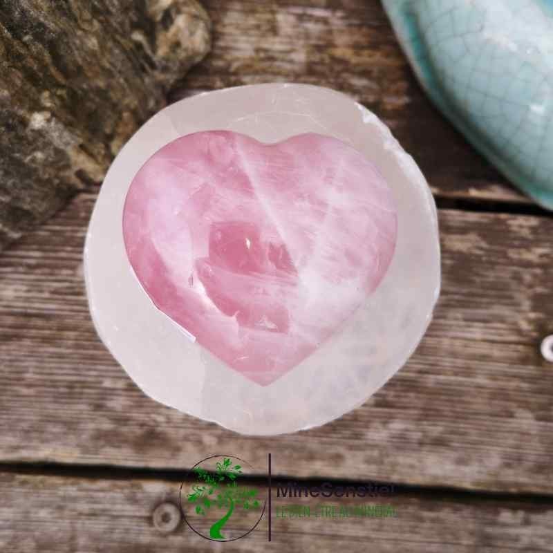 Coeur quartz rose