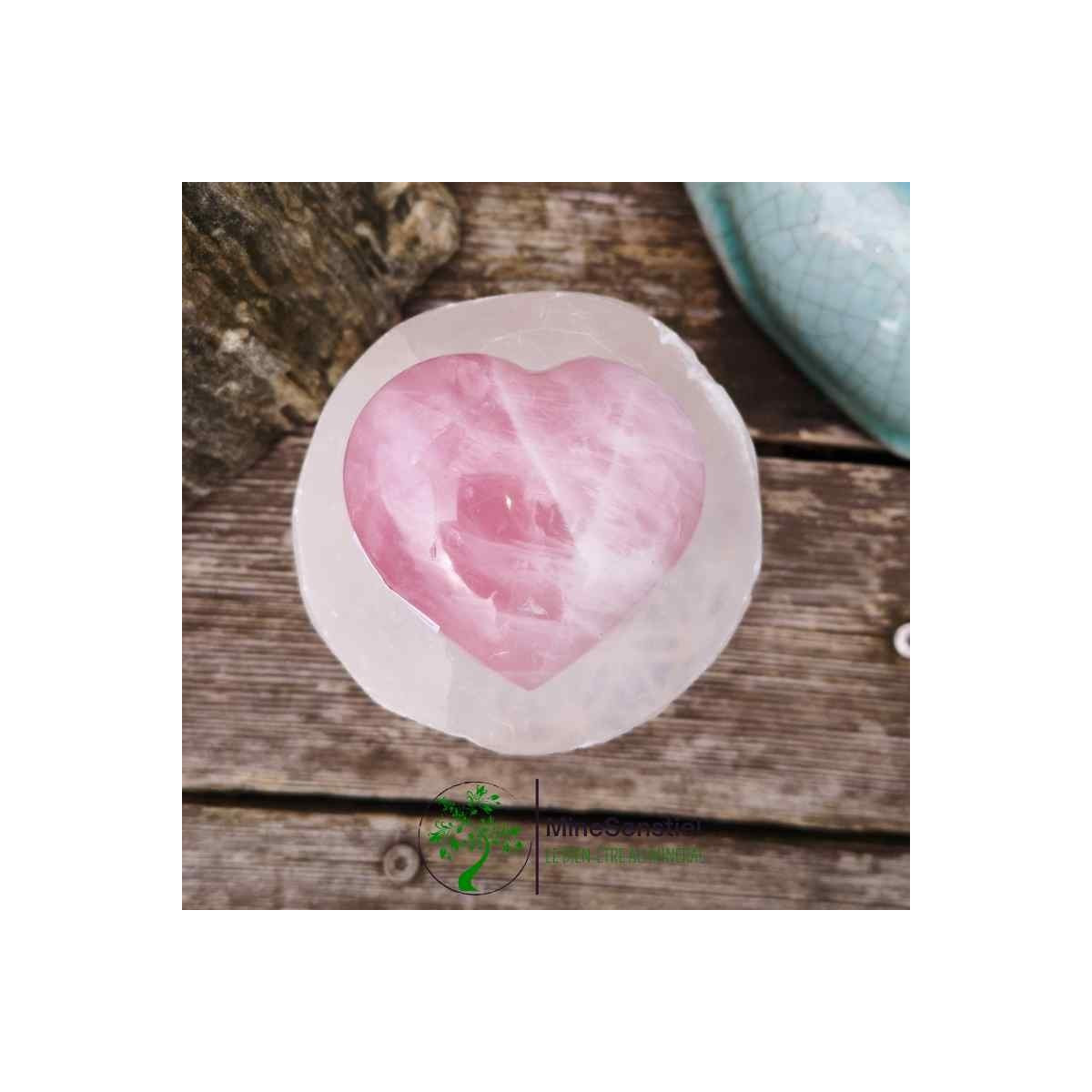 Coeur quartz rose