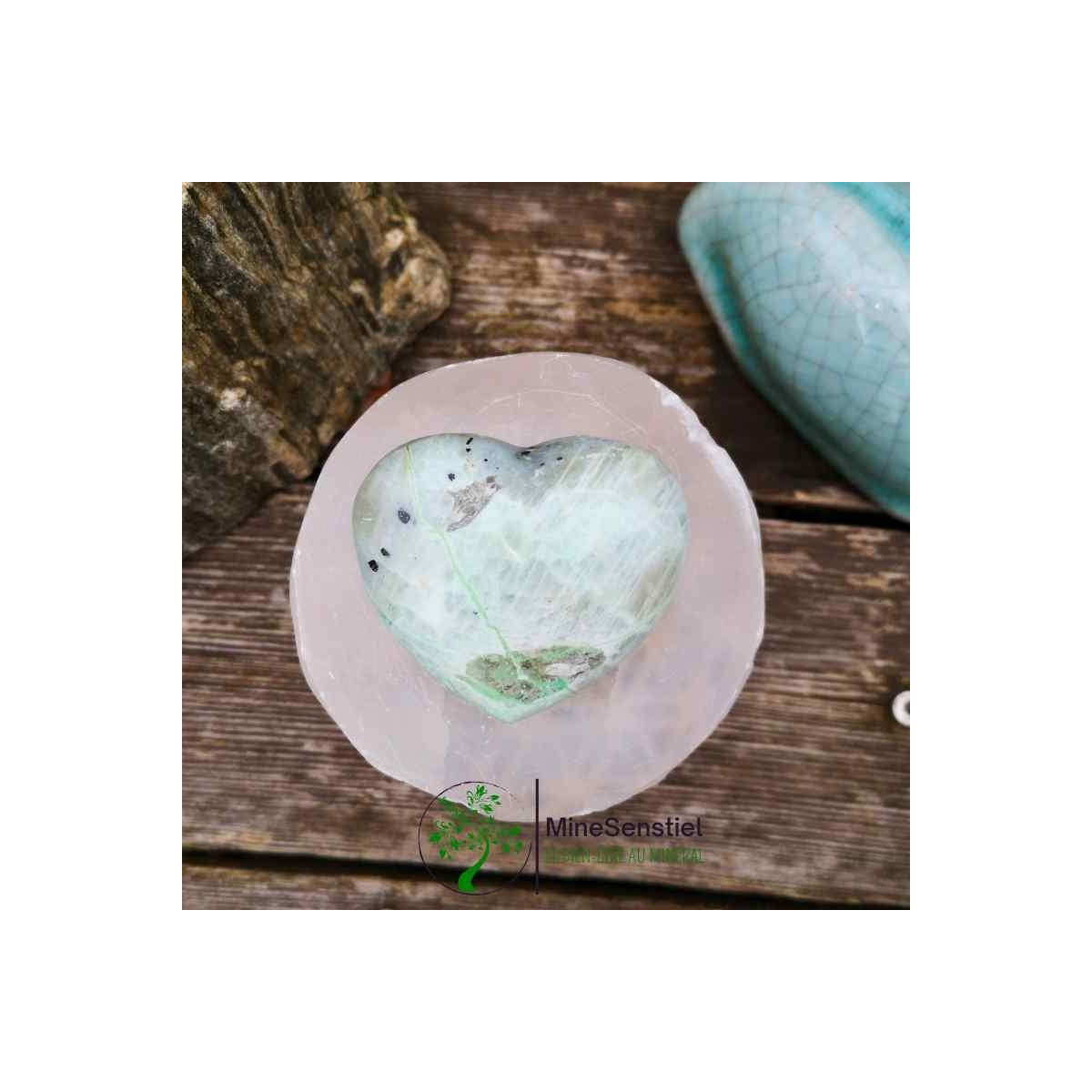 Coeur pierre de lune verte