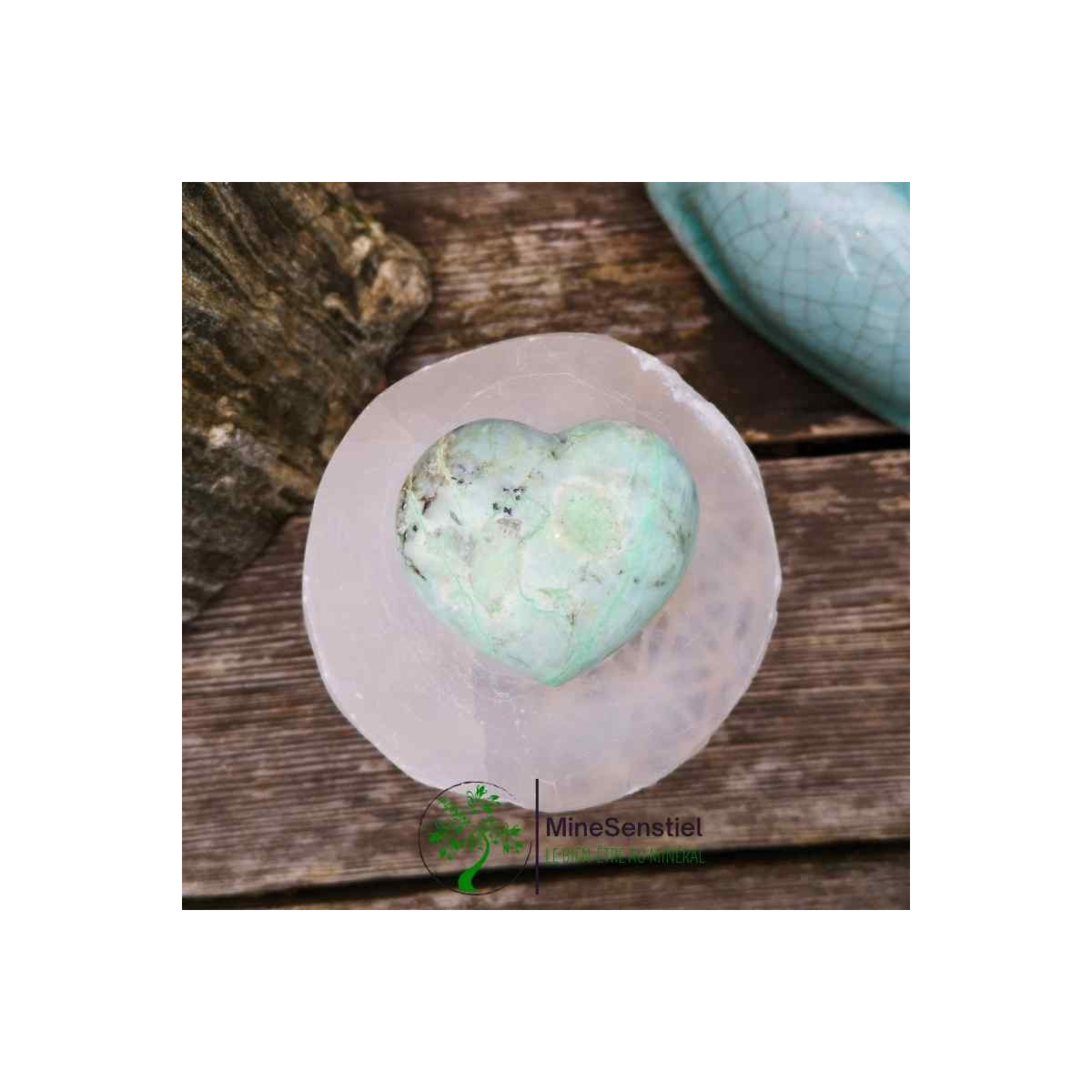 Coeur pierre de lune verte
