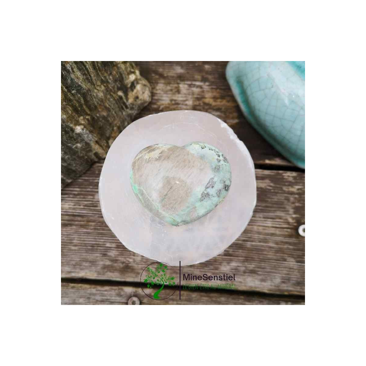 Coeur pierre de lune verte