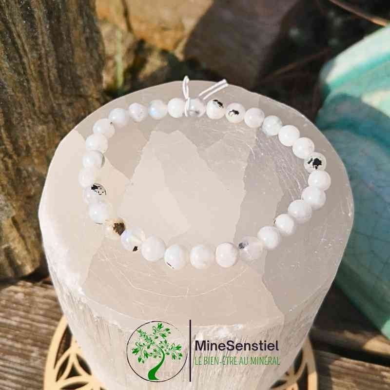 Bracelet pierre de lune blanche