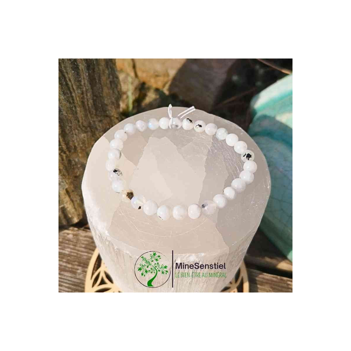 Bracelet pierre de lune blanche
