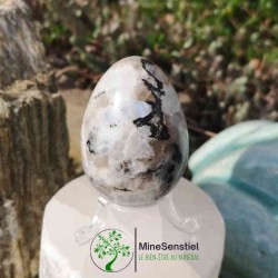 Oeuf péristérite labradorite blanche