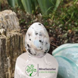 Oeuf péristérite labradorite blanche