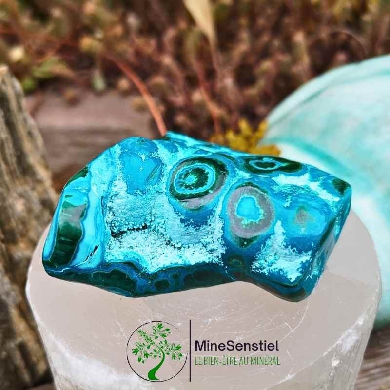 Galet Malacolla - Chrysocolle-malachite